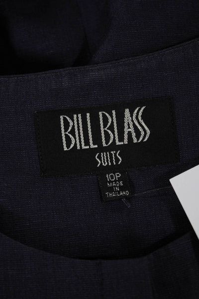Bill Blass Women Purple Modal Blend Button Long Sleeve Blazer Size 10P