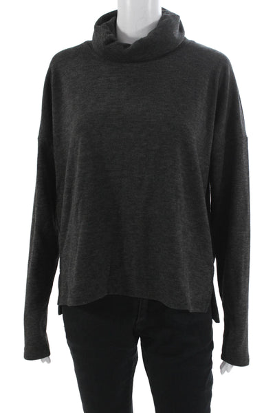 Bobi Womens Basic Cowl Neck Long Sleeve Pullover Gray Polyester Blouse Size M