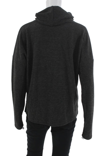Bobi Womens Basic Cowl Neck Long Sleeve Pullover Gray Polyester Blouse Size M