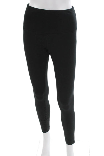 Lysse Women Ankle Leggings Black Cotton Blend Solid Size M