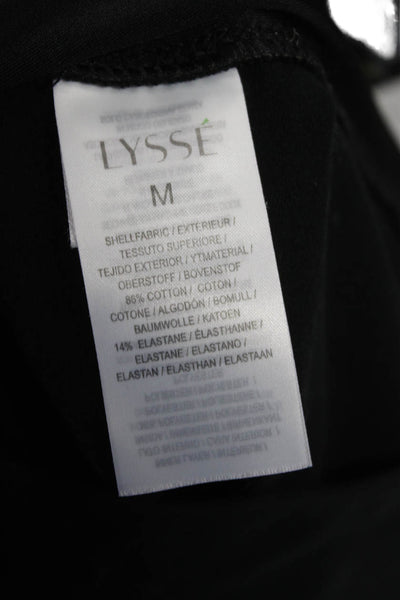 Lysse Women Ankle Leggings Black Cotton Blend Solid Size M