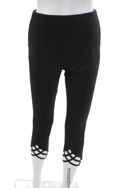 Lysse Womens Capri Leggings Black Cotton Stretch Size S