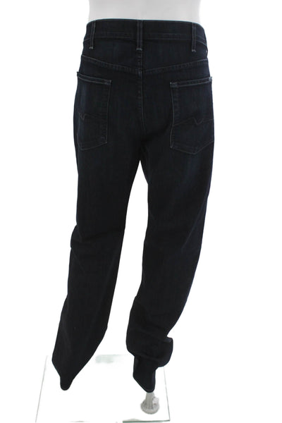 7 For All Mankind Mens Straight Jeans Blue Button Cotton Blend Size 40