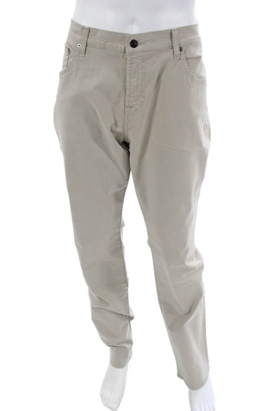 7 For All Mankind Mens Chino Pants Beige Cotton Button Size 40