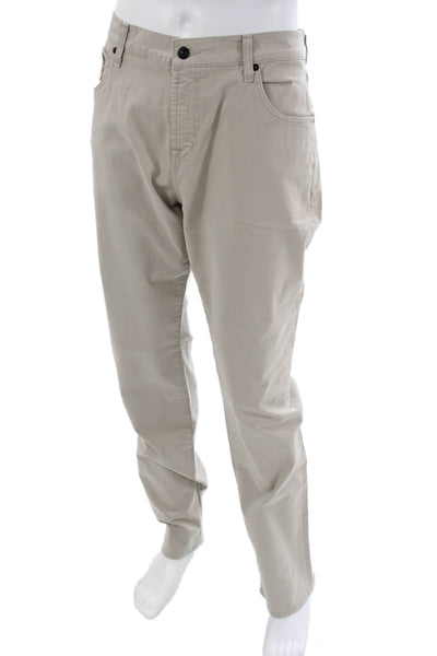 7 For All Mankind Mens Chino Pants Beige Cotton Button Size 40