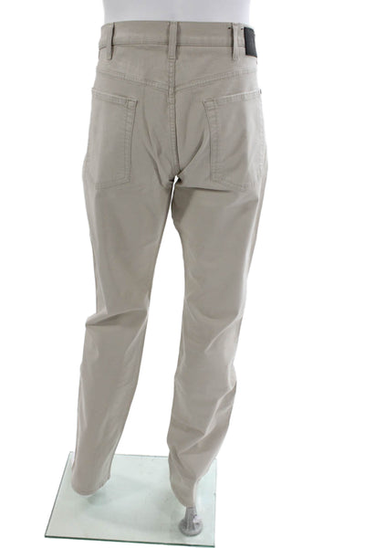 7 For All Mankind Mens Chino Pants Beige Cotton Button Size 40