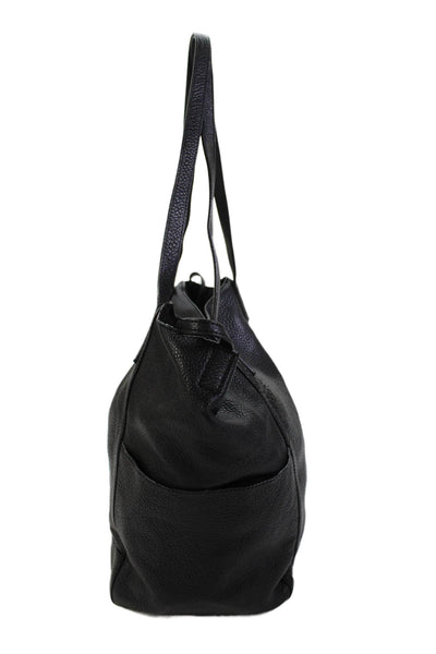 Michael Kors Womens Leather Tassel Detail Soft Tote Bag Black