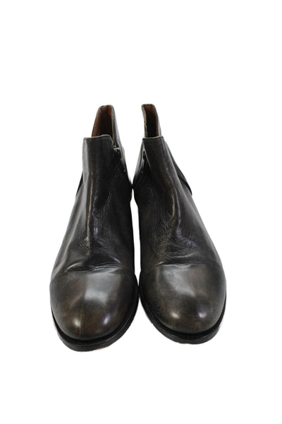 Frye Mens Leather Zip Up Ankle Boots Grey Size 9.5 B