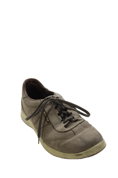 Mephisto Mens Suede Low Top Lace Up Walking Sneakers Beige Size 10