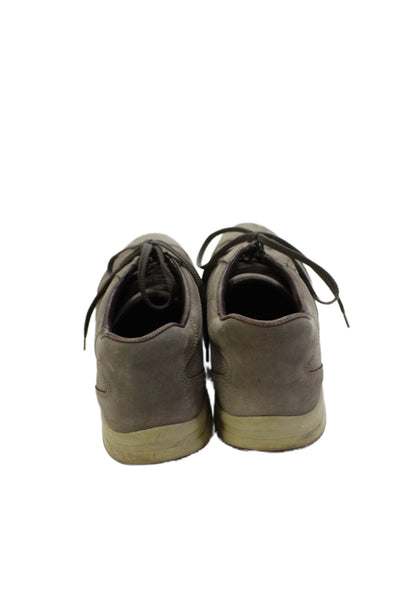 Mephisto Mens Suede Low Top Lace Up Walking Sneakers Beige Size 10