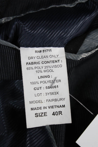 Andrew Fezza Men's Blazer Gray Polyester Button Size 40