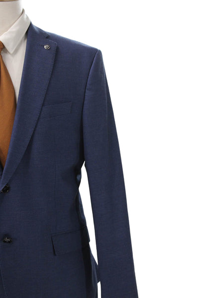Zara Mens Blue Polyester Blazer Button Closure Size 44