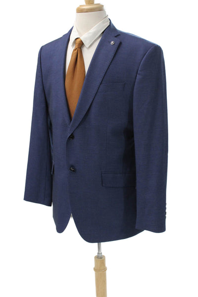 Zara Mens Blue Polyester Blazer Button Closure Size 44
