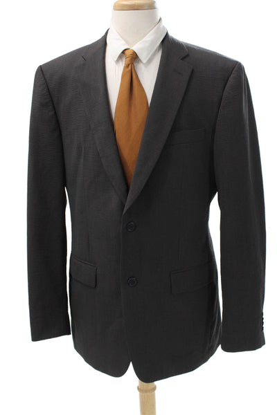 John Varvatos Star USA Mens Blazer Gray Wool Check Button Size 42
