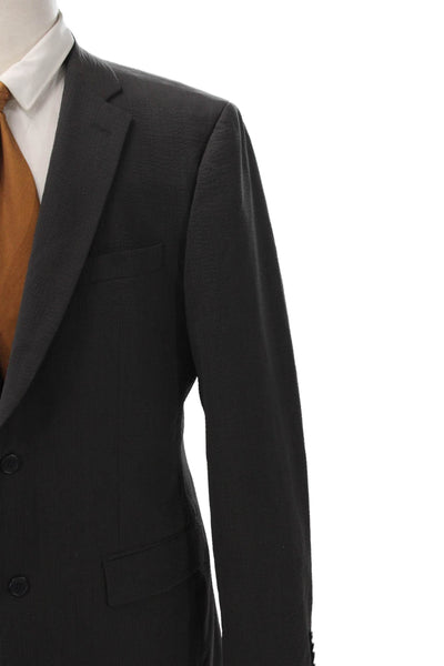 John Varvatos Star USA Mens Blazer Gray Wool Check Button Size 42