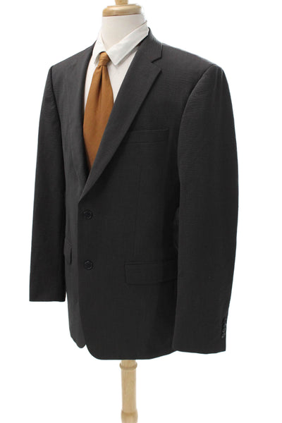 John Varvatos Star USA Mens Blazer Gray Wool Check Button Size 42