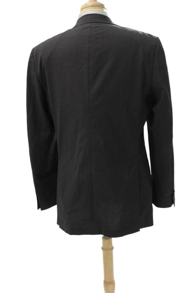 John Varvatos Star USA Mens Blazer Gray Wool Check Button Size 42