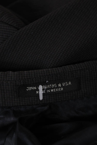 John Varvatos Star USA Mens Blazer Gray Wool Check Button Size 42