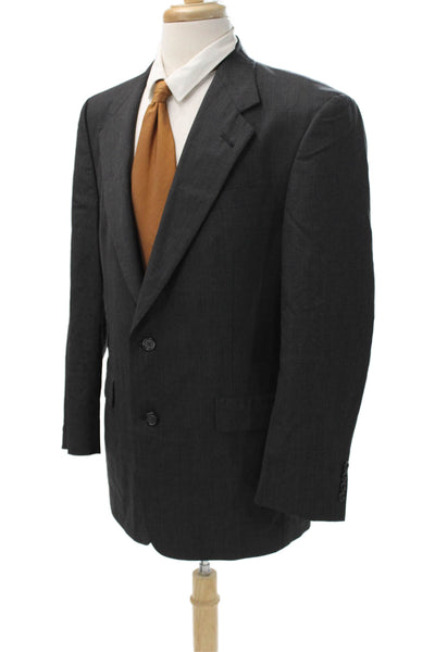 Hart Schaffner Marx Mens Wool Gray Check Blazer Button Size 40