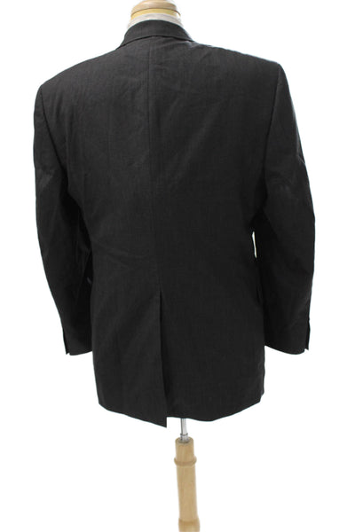 Hart Schaffner Marx Mens Wool Gray Check Blazer Button Size 40