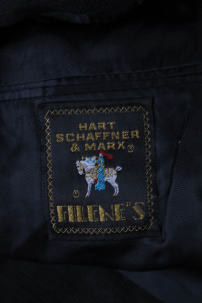 Hart Schaffner Marx Mens Wool Gray Check Blazer Button Size 40