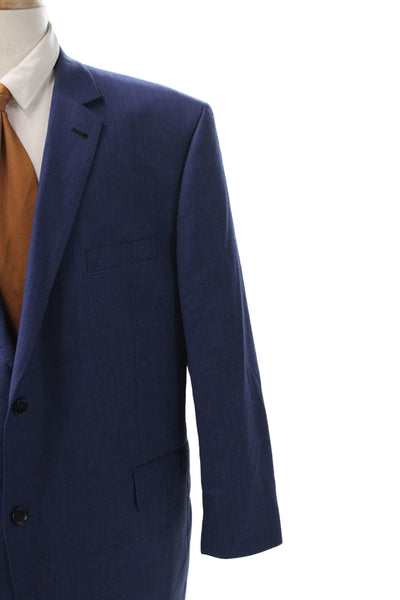 Neiman Marcus Mens Blazer Blue Wool Button Size 48