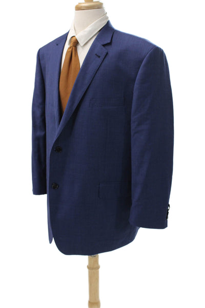 Neiman Marcus Mens Blazer Blue Wool Button Size 48