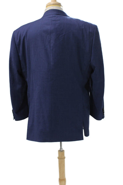 Neiman Marcus Mens Blazer Blue Wool Button Size 48