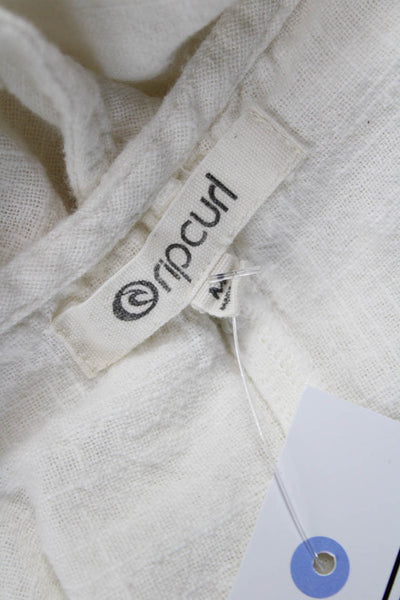 Ripcurl Womens Playsuit Ivory Cotton Square Neck Sleeveless Size M