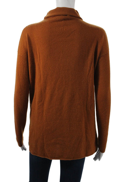 Vince Womens Orange Wool Mock Neck Pullover Long Sleeve Petite Size XS