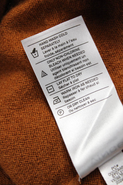 Vince Womens Orange Wool Mock Neck Pullover Long Sleeve Petite Size XS