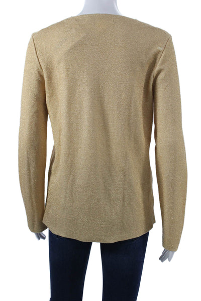 Comme Des Garcons Women Pullover V-Neck Wool Gold Long Sleeve Size M