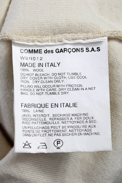 Comme Des Garcons Women Pullover V-Neck Wool Gold Long Sleeve Size M
