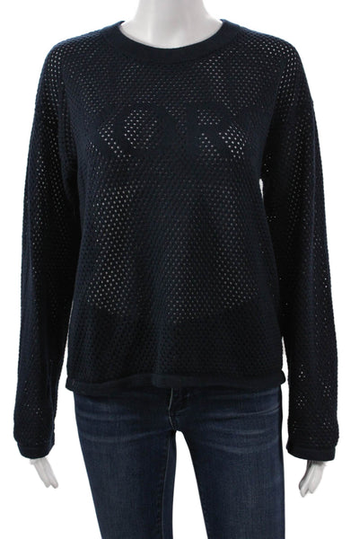 Michael Michael Kors Womens Pullover Blue Cotton Crewneck Long Sleeve Size S