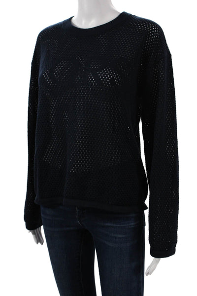 Michael Michael Kors Womens Pullover Blue Cotton Crewneck Long Sleeve Size S