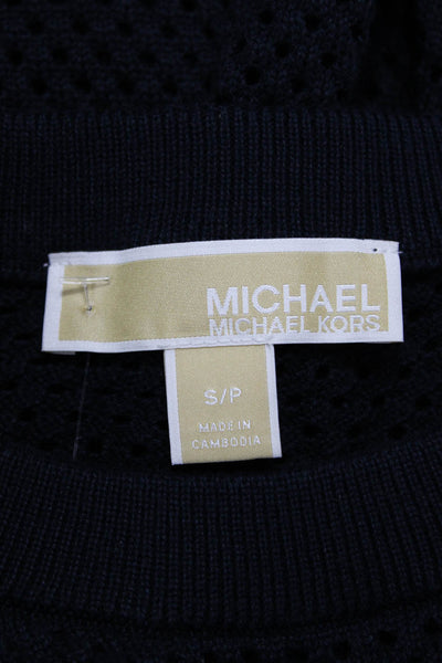 Michael Michael Kors Womens Pullover Blue Cotton Crewneck Long Sleeve Size S
