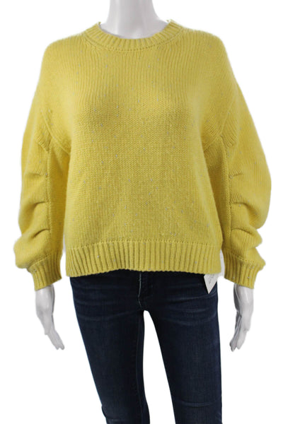 Elie Tahari Women Yellow Nylon Crewneck Pullover Sweater Size S