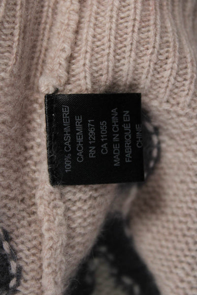 360 Cashmere Women Cashmere Pullover Sweater Beige Animal Print Size S