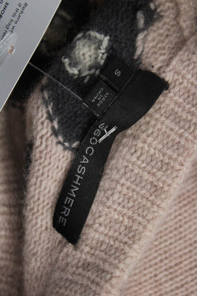 360 Cashmere Women Cashmere Pullover Sweater Beige Animal Print Size S
