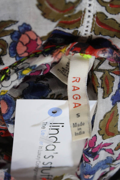 Raga Womens Multicolor Floral Cotton Scoop Neck Sleeveless Tunic Size S