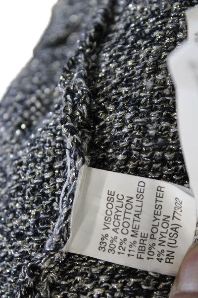 Zara Knit Women Cardigan Gray Viscose Open Front Long Sleeve Size M