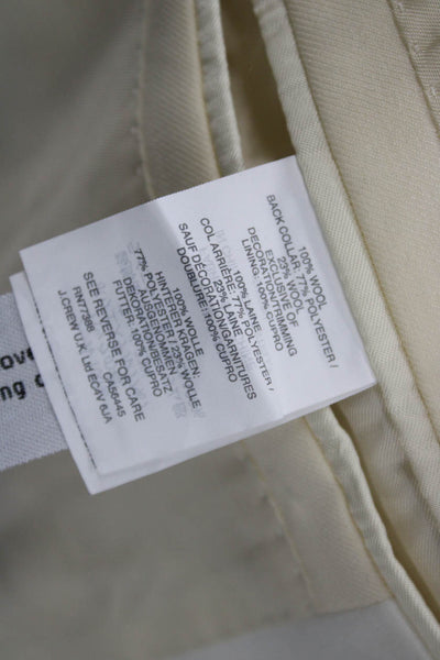 J Crew Womens Tuxedo Blazer Ivory Button Polyester Short Size 34