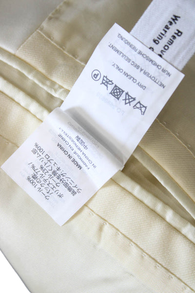J Crew Womens Tuxedo Blazer Ivory Button Polyester Short Size 34