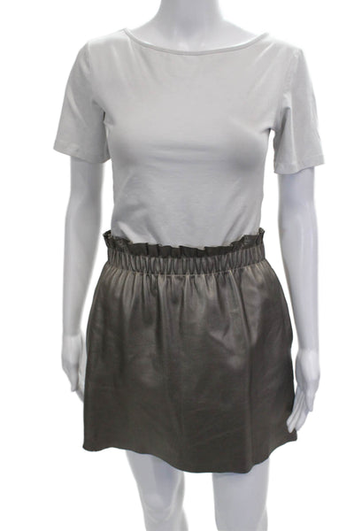 Zara Knit Women Mini Skirt Gray Polyester Pull On Size S