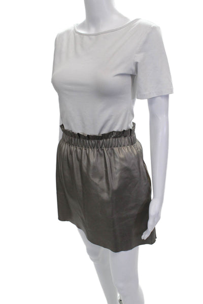 Zara Knit Women Mini Skirt Gray Polyester Pull On Size S
