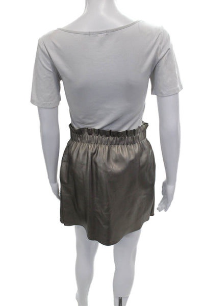 Zara Knit Women Mini Skirt Gray Polyester Pull On Size S
