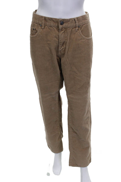 Joe Fresh Men's Brown Cotton Solid Button Fly Pants Size 33