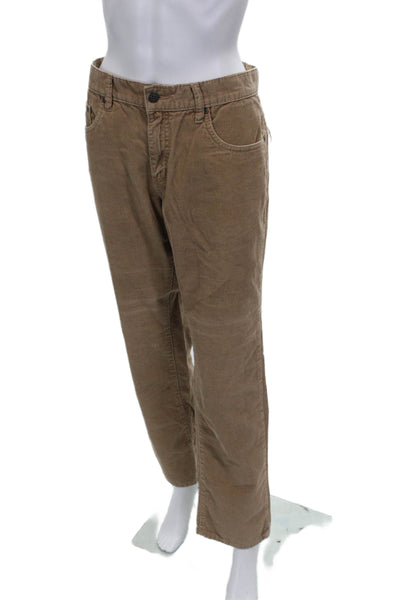 Joe Fresh Men's Brown Cotton Solid Button Fly Pants Size 33