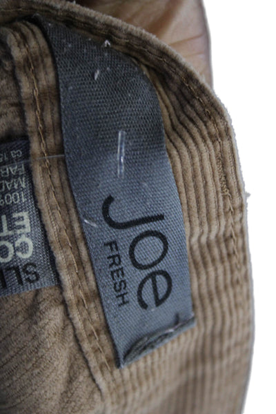 Joe Fresh Men's Brown Cotton Solid Button Fly Pants Size 33