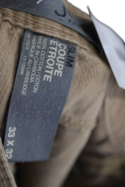 Joe Fresh Men's Brown Cotton Solid Button Fly Pants Size 33